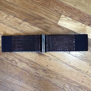 Elastic Belt with Croc Print